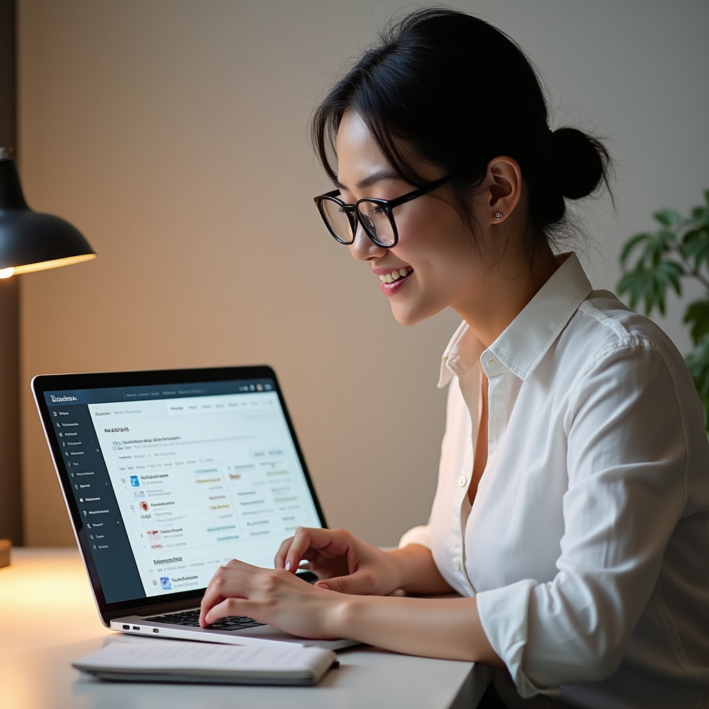 Pantalla de portátil con espacio de trabajo Notion configurado para freelance con base de datos de proyectos y lista de tareas visible